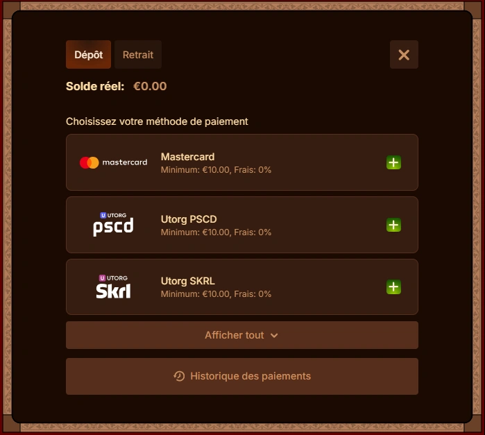 wildrobin deposit form page