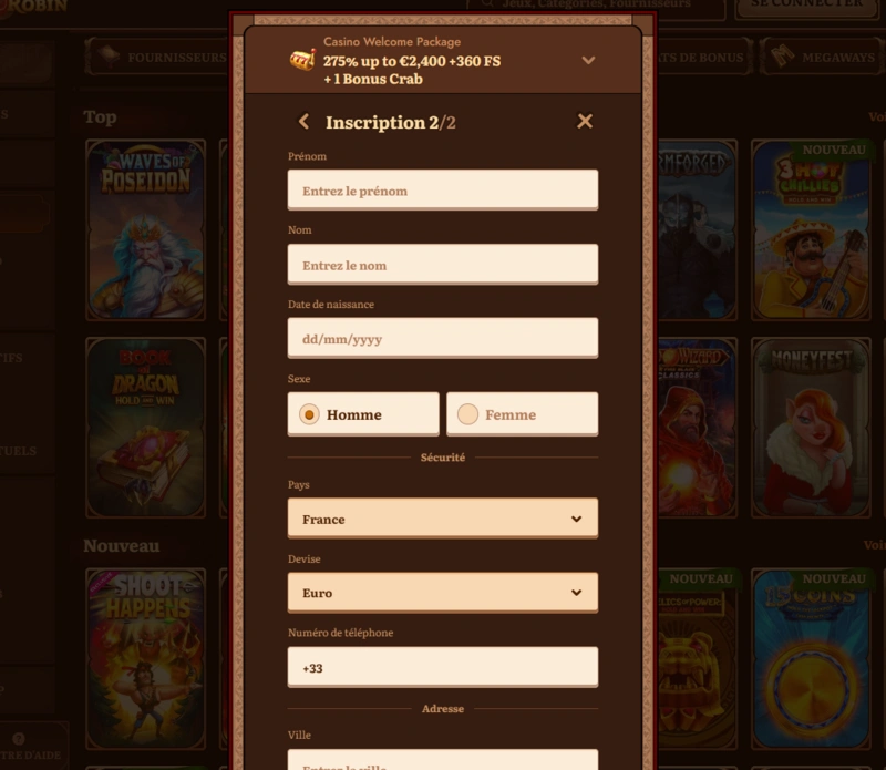 wildrobin registration page